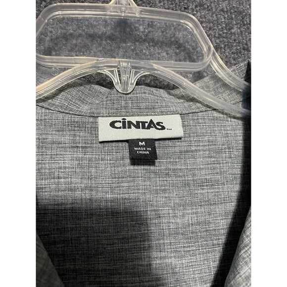 Cintas Work Shirt Men's M Gray Button Down Short Sleeve - Picture 4 of 8